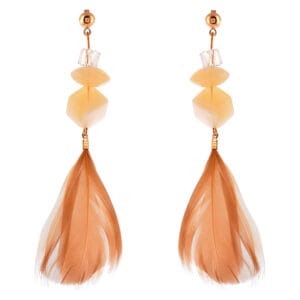 Beige Feather Westen Fashion Party Earrings