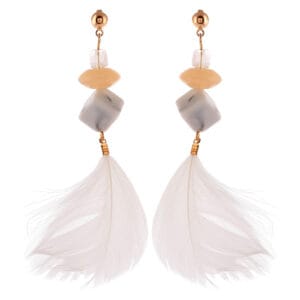 White Feather Westen Fashion Party Earrings