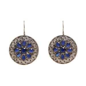 Ethnic Fashion Blue Stone Hoop Earring