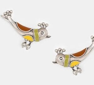 Silver Plating Bird Stud Tops Earrings